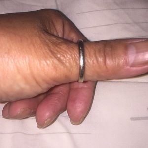 14kt solid white gold man wedding band.